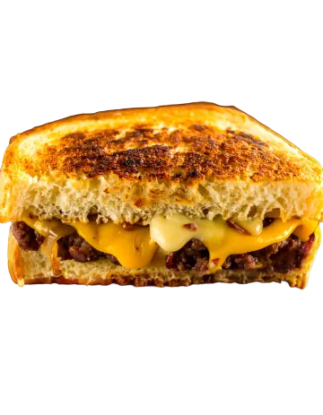 Toast Burger: Smash-Patty mit Cheddar zwischen zwei goldbraun gerösteten Toastscheiben